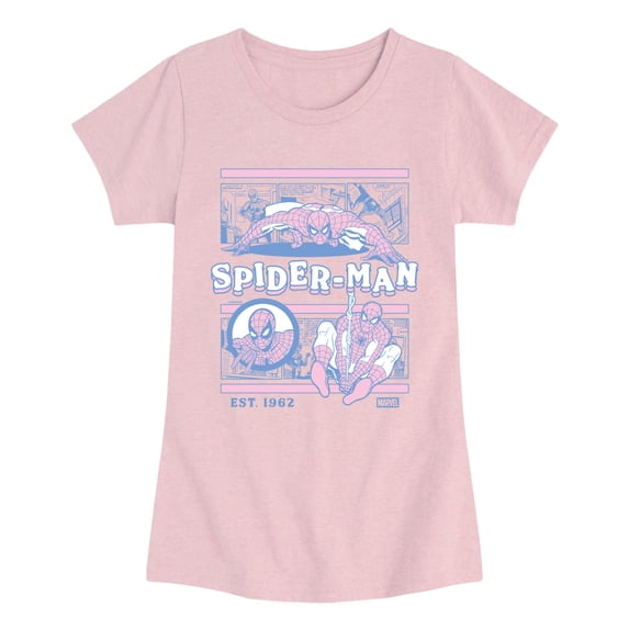 Spider-Man - Comic Panels Fitted Short Sleeve Graphic T-Shirt