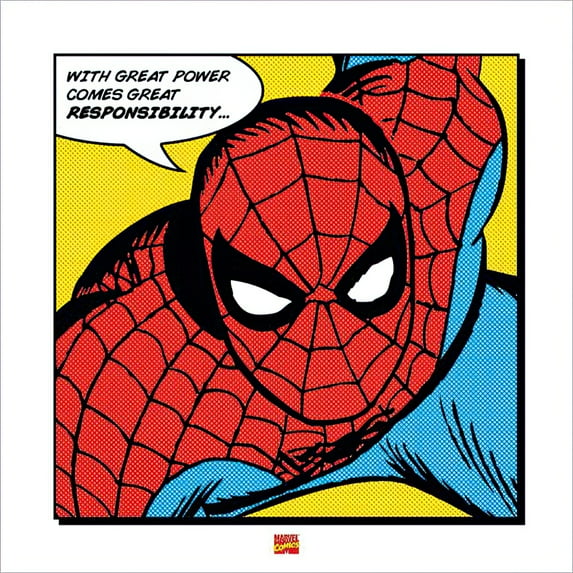 Spider-Man - Comic Poster / Art Print (With Great Power) (Size: 16" X 16")