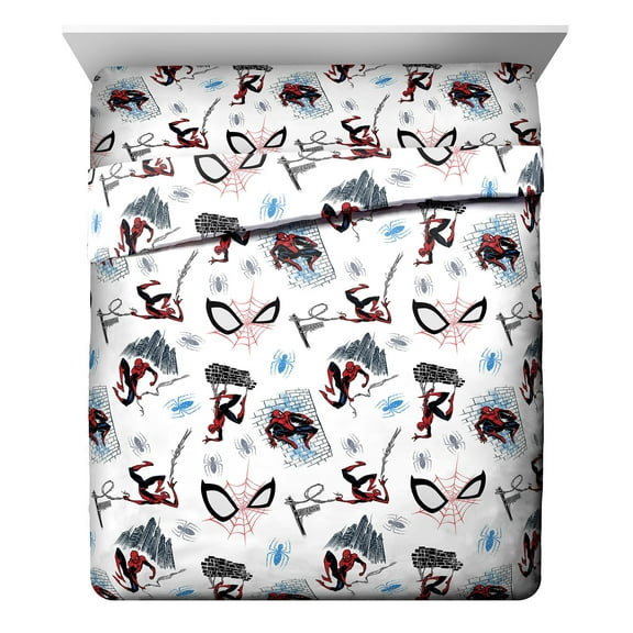 Spider Man Crawl 4 Piece Queen Sheet Set