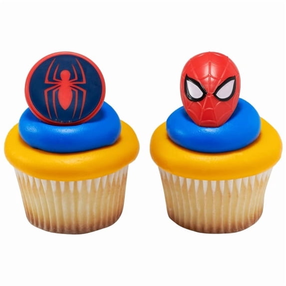 Spider-Man Cupcake Rings Toppers 12 Pack