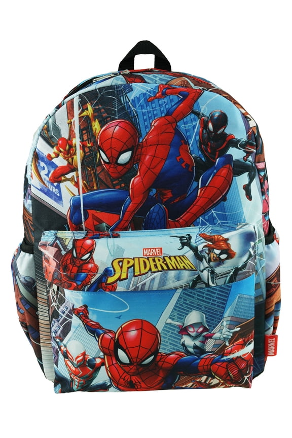 Spider-Man Deluxe Oversize Print Large 16" Backpack with Laptop Compartment - A17704