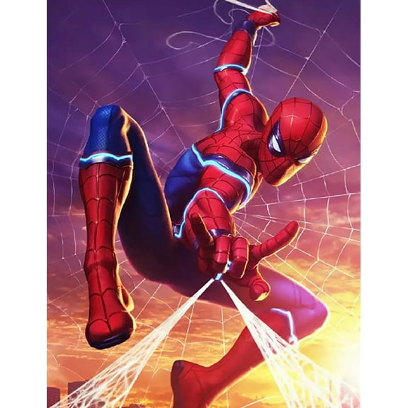Spider-Man Diamond Painting Kits for Adults Beginners Round Full Drill 5D DIY Diamond Art Kits Diamond Painting Kits Picture Art for Home Wall Decor 12x16 inch