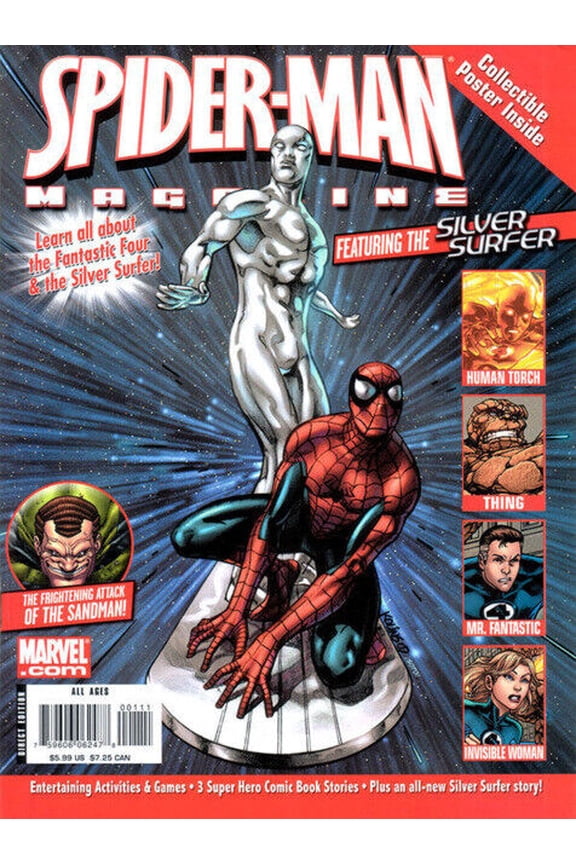 Spider-Man Featuring the Silver Surfer Magazine #1 VF ; Marvel Comic Book
