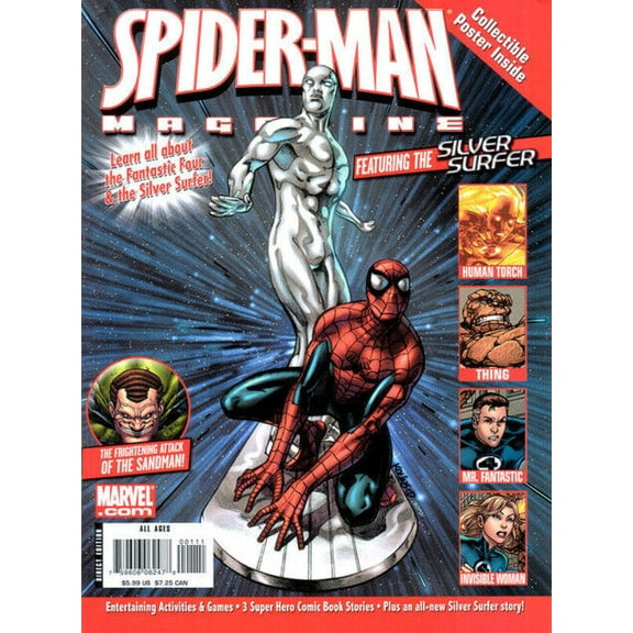 Spider-Man Featuring the Silver Surfer Magazine #1 VF ; Marvel Comic Book