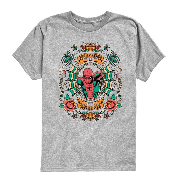Spider-Man - Floral Tats - Youth Boys Short Sleeve Graphic T-Shirt