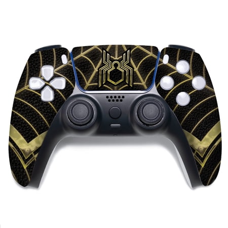 Spider_Man Gold Custom PS-5 Controller Wireless compatible with Play-Station 5 Console by BCB Controllers | Proudly Customized in USA with Permanent HYDRO-DIP Printing (NOT JUST A SKIN)