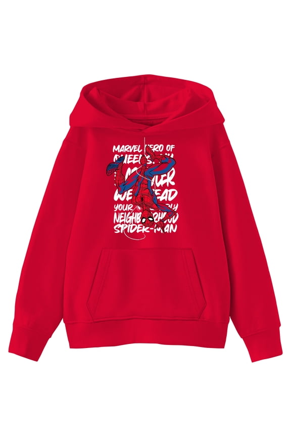 Spider-Man Kids Graphic Fleece Hoodie with Long Sleeves, Sizes 6-18