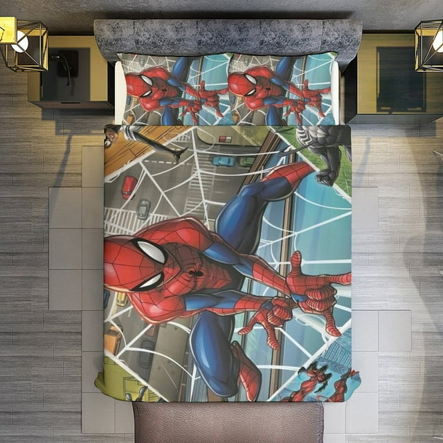 SpiderMan Heroes 3 Piece Sets Full/Queen Size Reversible Microfiber