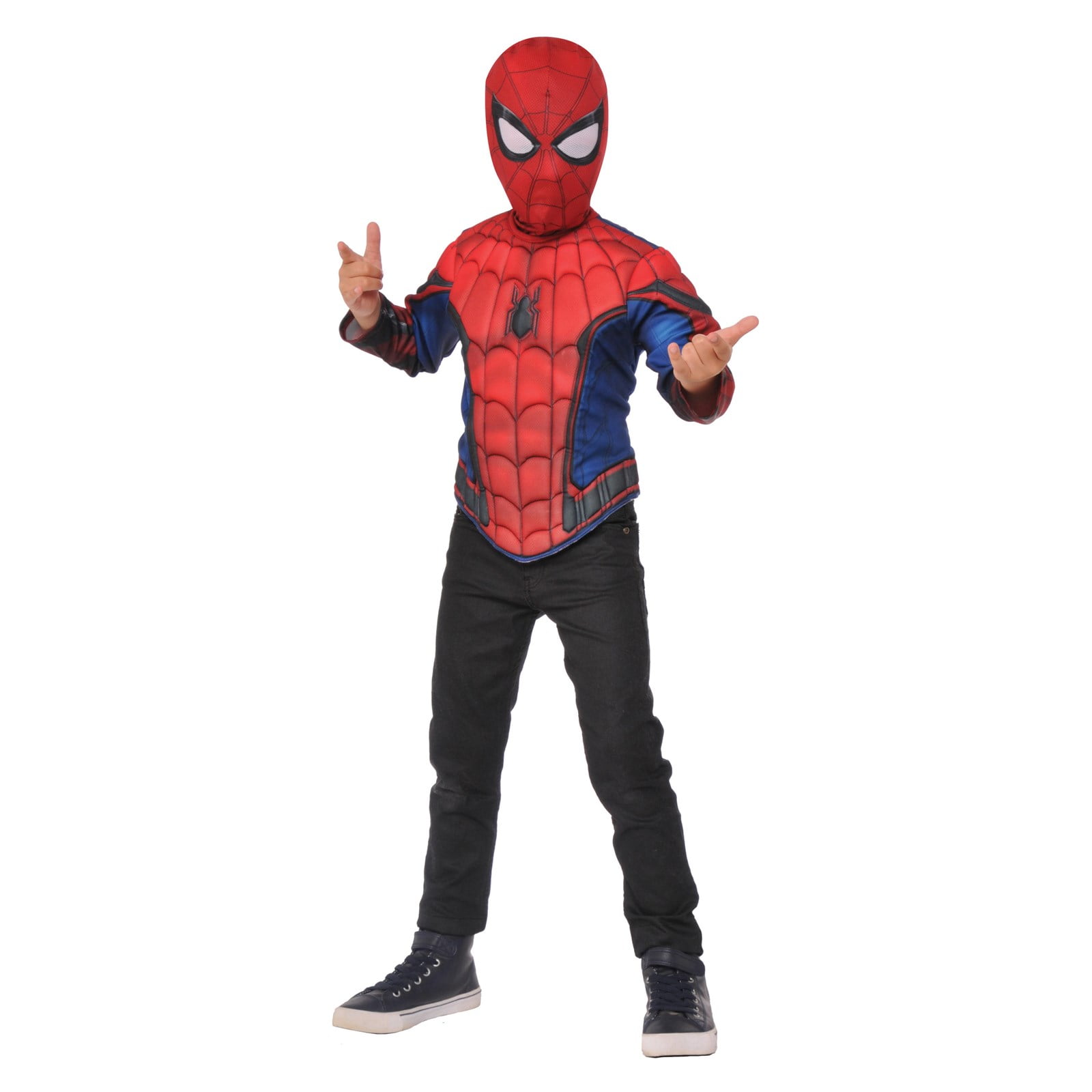 Spider-Man Homecoming Boys Spider-Man Deluxe Muscle Chest Shirt And ...