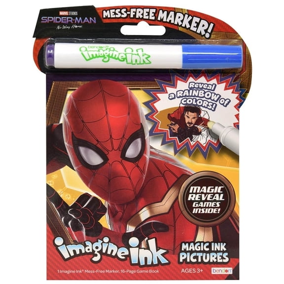 Spider-Man Imagine Ink Mess Free Marker Game Book 16 Pages Kids Activity