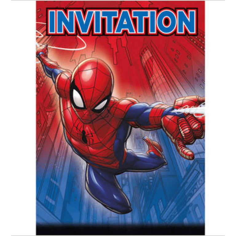 Unique Brand Spider-Man Invites Pack of 8 - Walmart.com