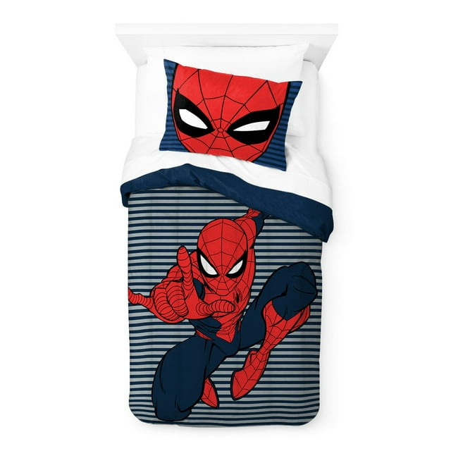 SpiderMan Kids 2Piece Twin/Full Comforter Set, Reversible, Mircofiber
