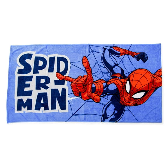 Spider-Man Kids 27" x 54" Bath Towel, Cotton, Blue, Marvel