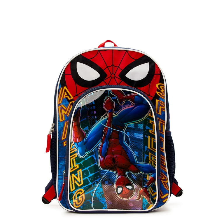 Marvel Spider-Man Across the Spider-Verse Boys 17 Laptop Backpack 2-Piece  Set with Lunch Bag, Black Blue 