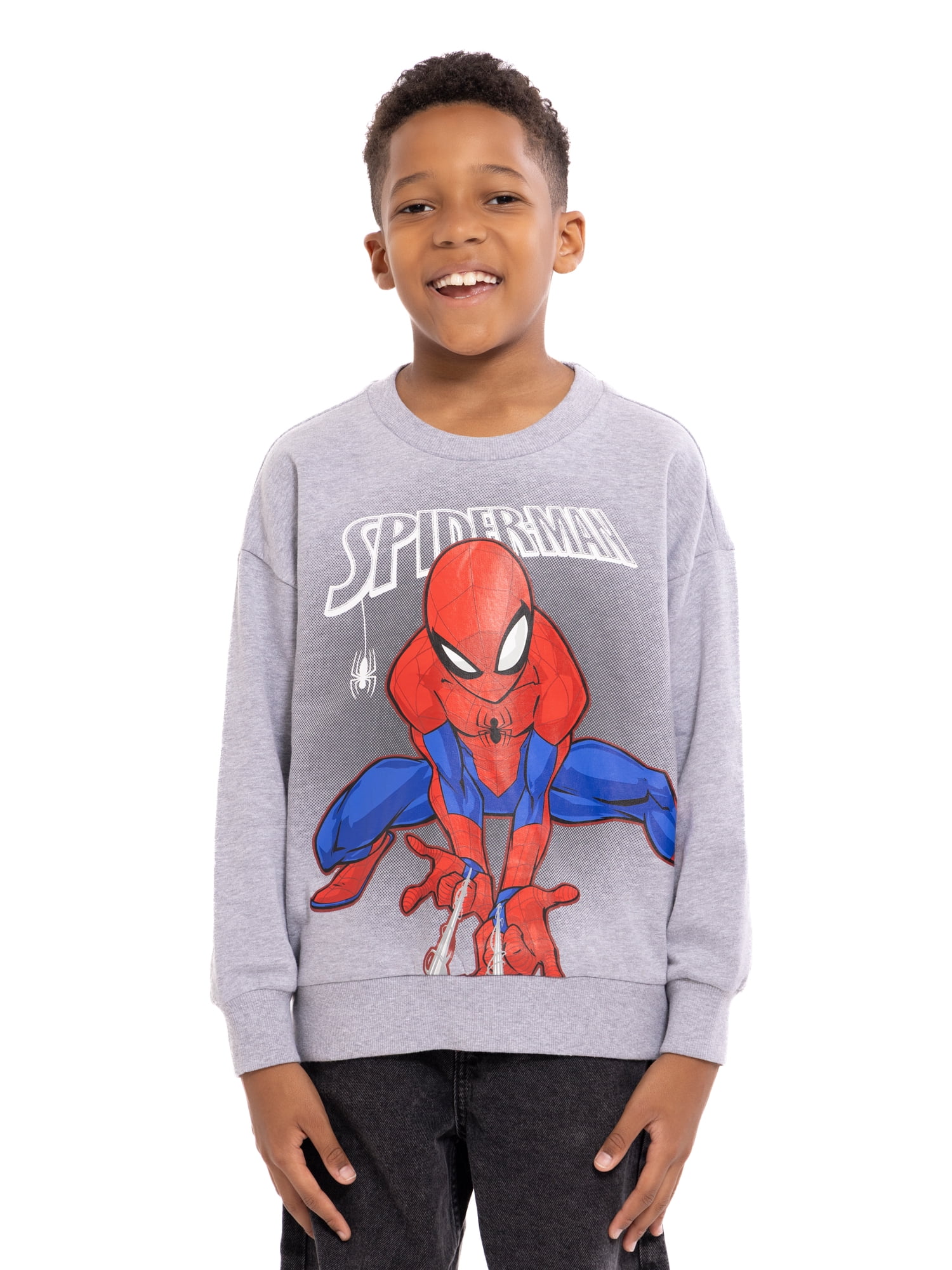Spider-Man Kids Graphic Fleece Crewneck Sweatshirt, Sizes 4-18