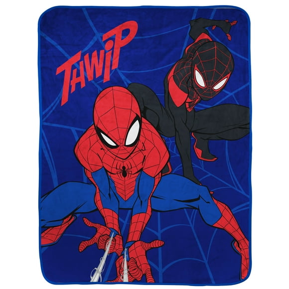 Spider-Man Kids Throw Blanket, 46 x 60, Microfiber, Blue, Marvel