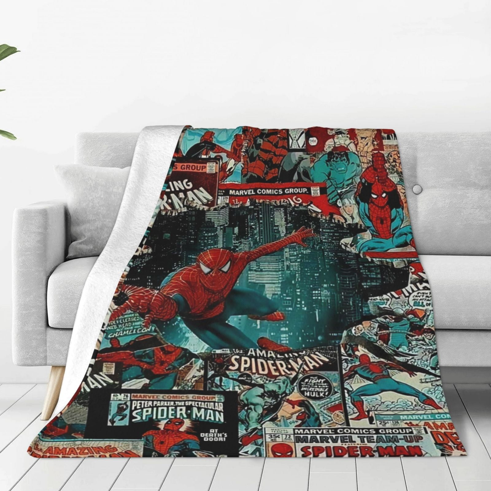 Super Cozy Spider Throw Blanket - Pink 60x50 Inch Soft Flannel Blanket For Bed, Sofa, Halloween, Christmas & Spider-Themed Parties