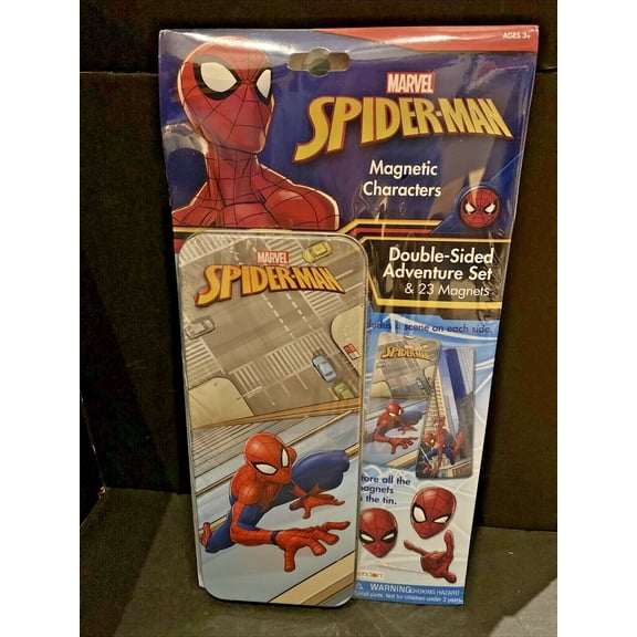Spider-Man Magnetic Characters Double Sided Adventure Set & 23 Magnets W/case