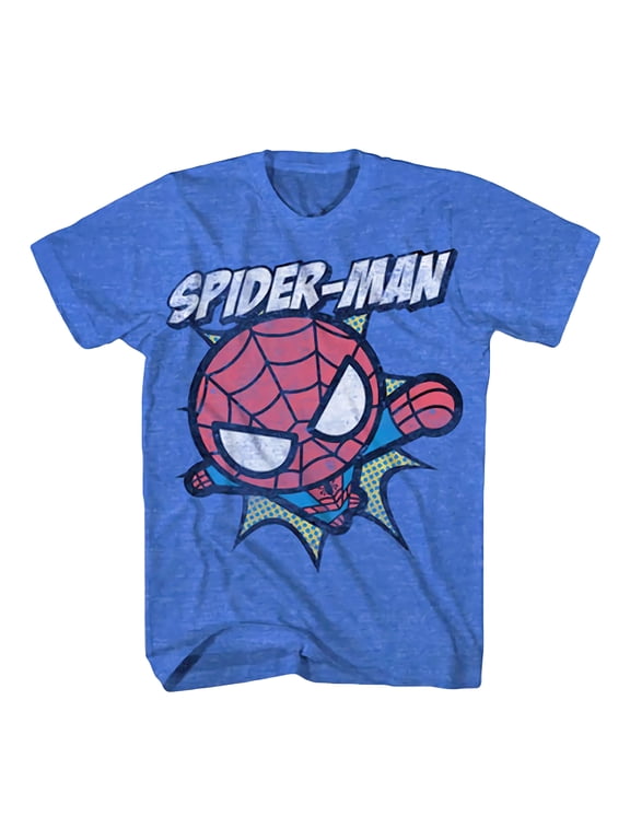 Spider-Man (Marvel Comcis) Mens T-Shirt - Spidey Kawaii Swing Under Name