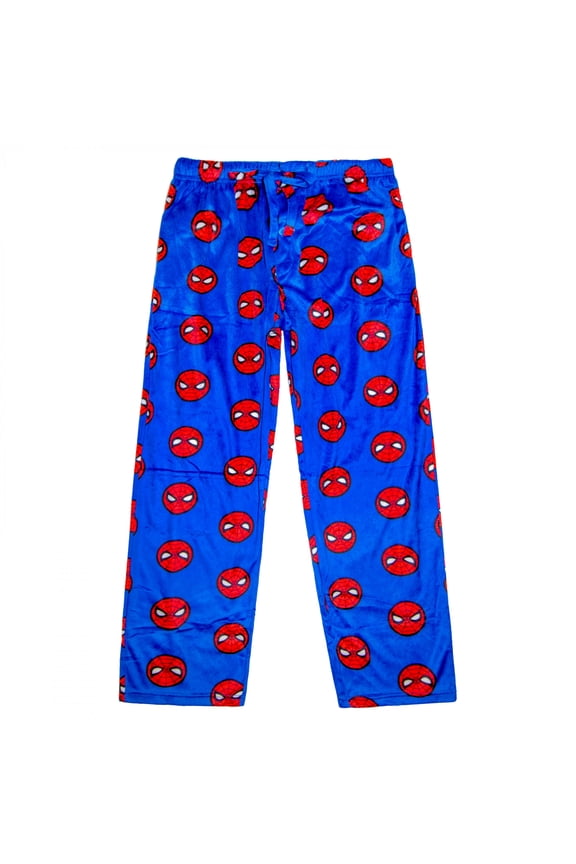 Mask Logo Pattern Sueded Fleece Sleep Pants-Large (36-38)