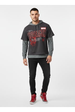 Men's & Big Men's 2-Fer Hoodie, Sizes XS-3XL
