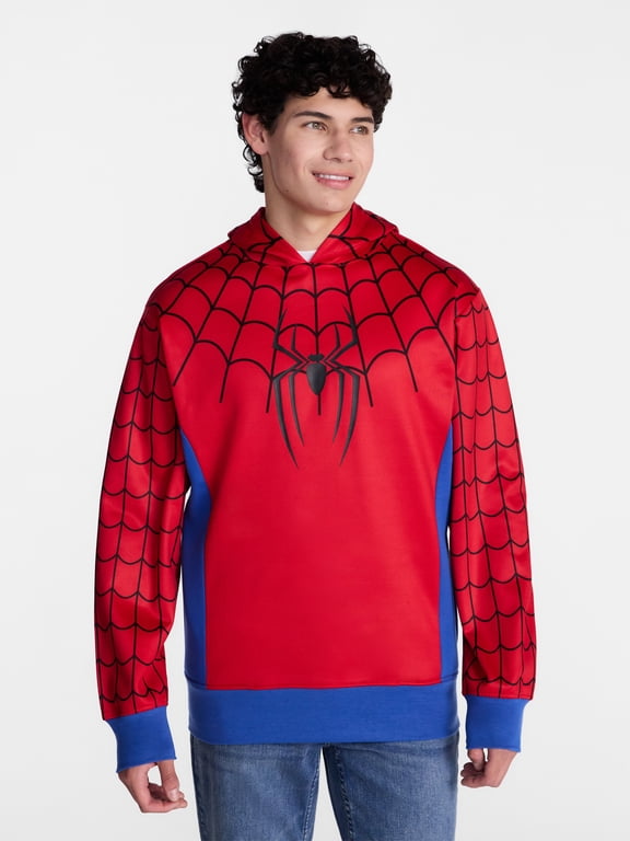 Spider-Man Men's Cosplay Hoodie Sweatshirt Halloween, Sizes XS-3XL
