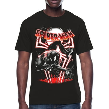 Spider-Man, Men's & Big Men's Graphic Crew Neck T-Shirt, Black Suit Swing Alt, Sizes S-3XL