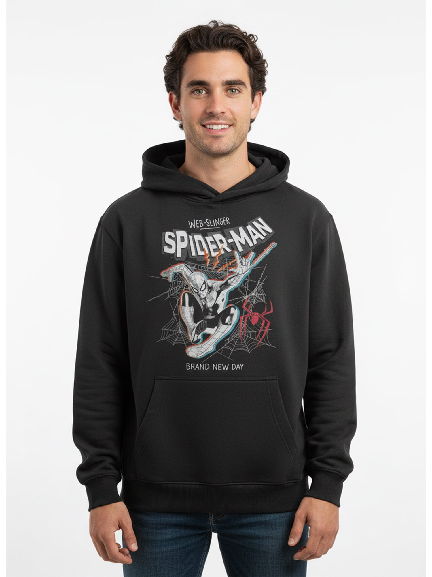 Spider-Man, Men's & Big Men's Graphic Hoodie, Webslinger Pop Webs, Sizes S-3XL