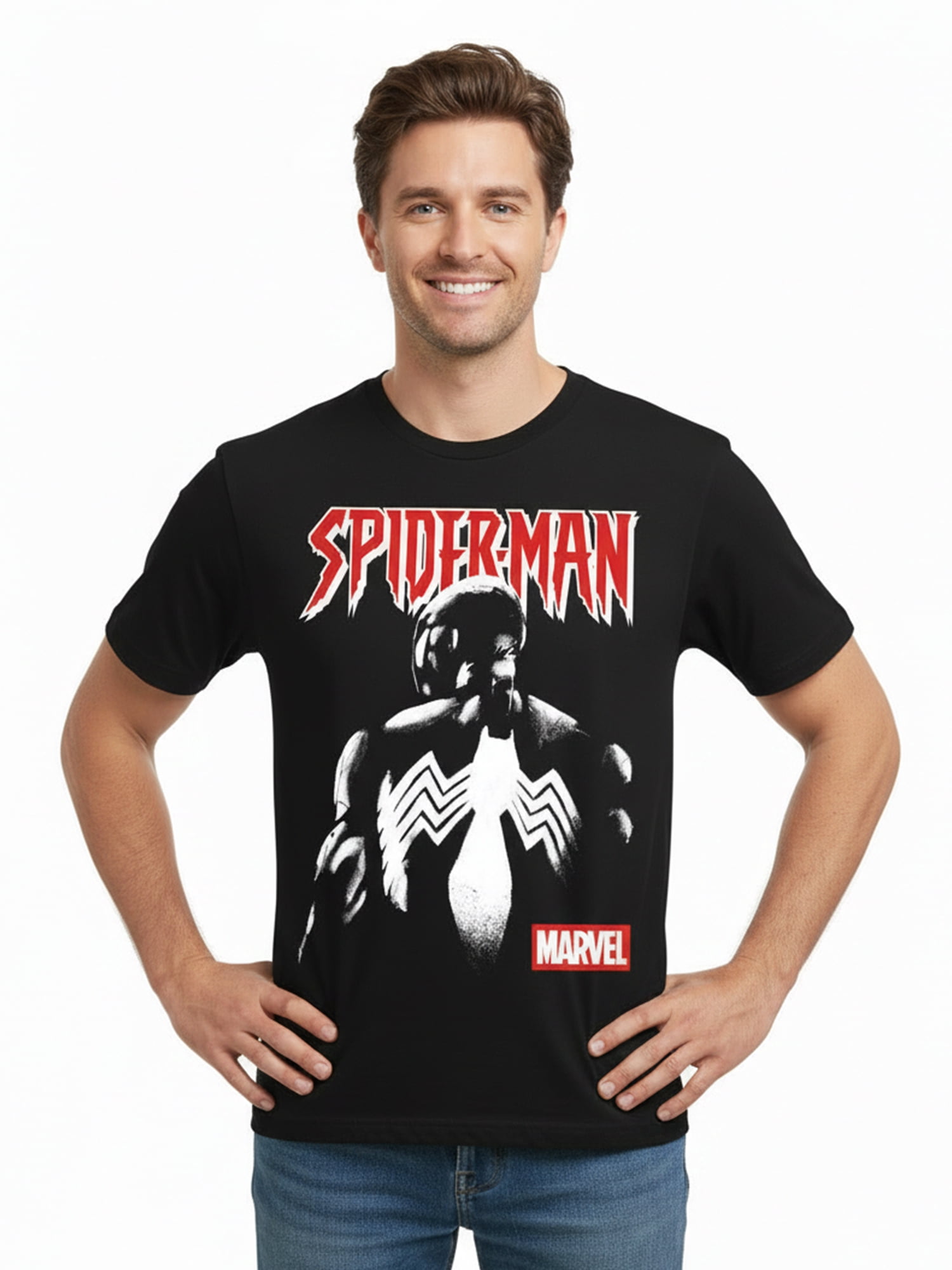 Spider-Man, Men's & Big Men's Graphic Tee, Black Suited, Sizes S-3XL ...