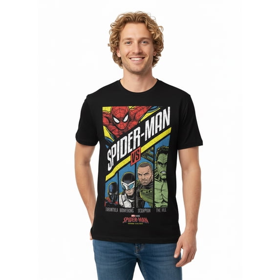 Spider-Man Men's and Big Men's Fight Poster Graphic Tee, Sizes S-3XL