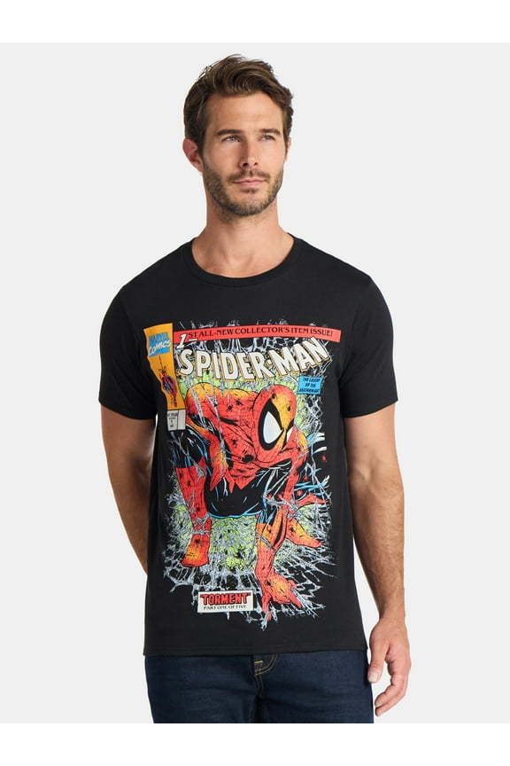 Spider-Man Men's and Big Men's Spidey Crawl Graphic Tee, Sizes S-3XL