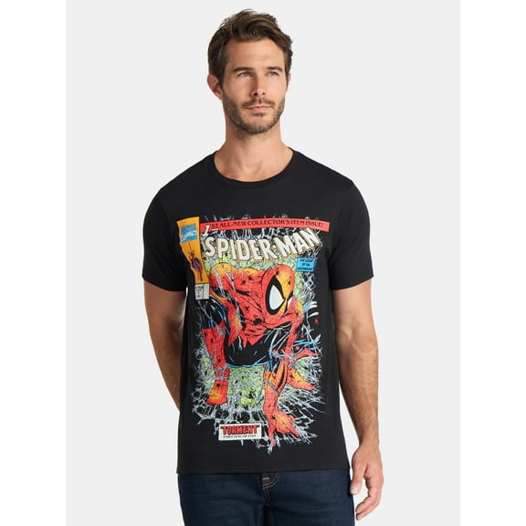 Spider-Man Men's and Big Men's Spidey Crawl Graphic Tee, Sizes S-3XL