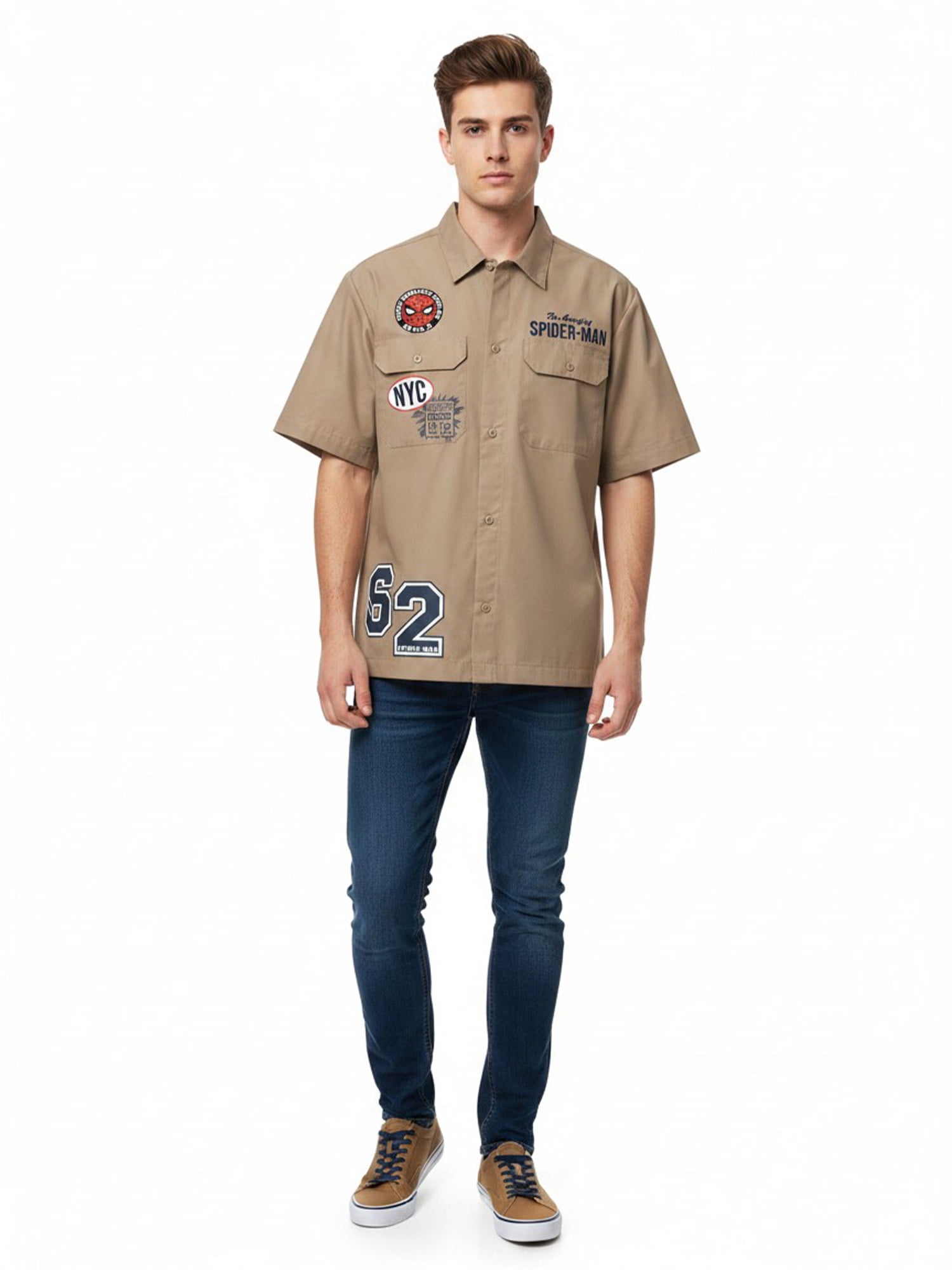 Spider-Man Men's & Big Men's Mechanic Shirt, Sizes XS-3XL
