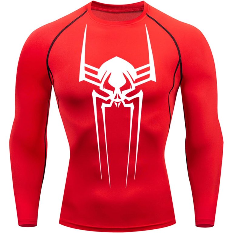 Spider-Man Men’s Compression Shirt Printing Tights Stretch Fitness