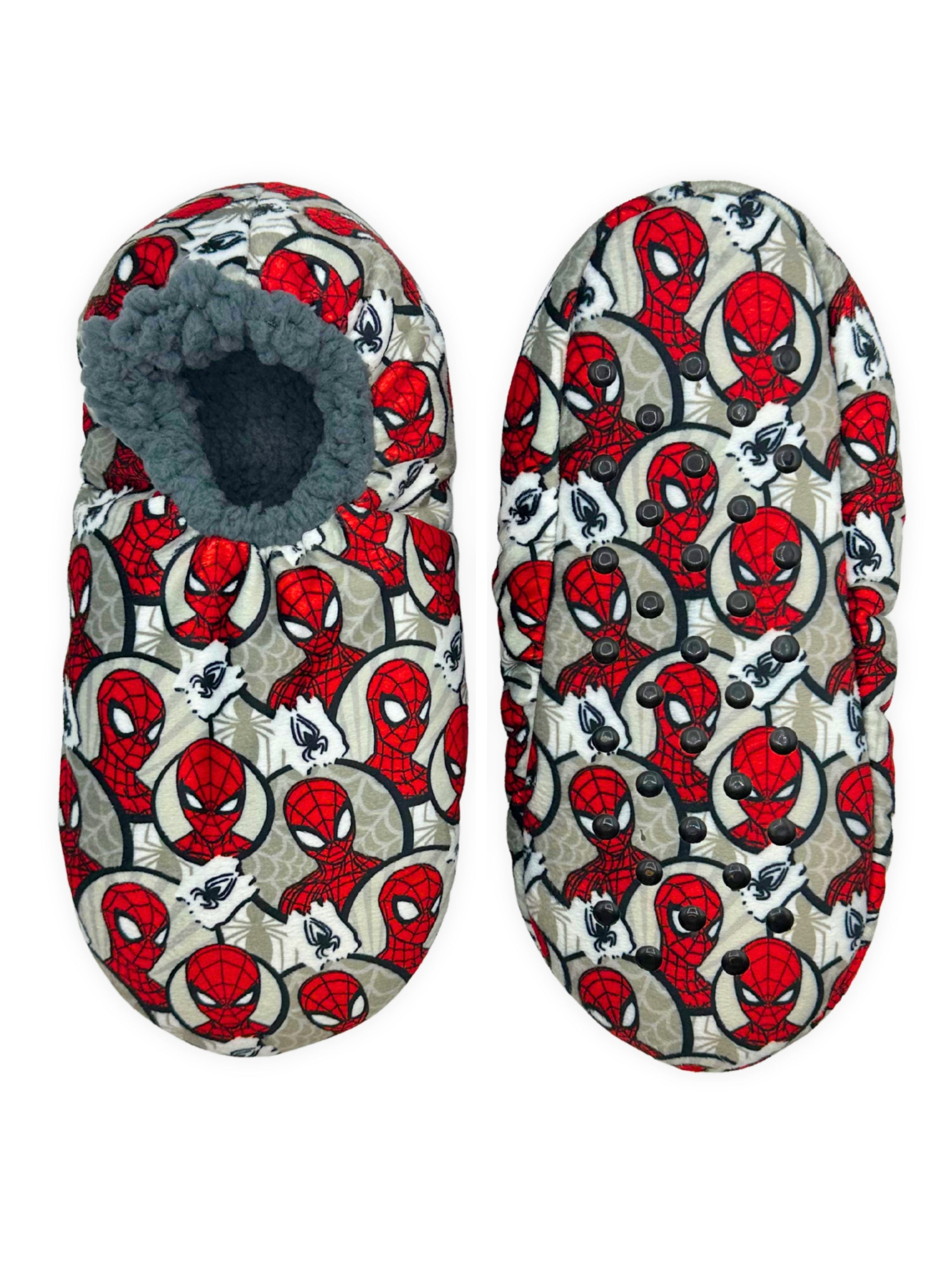 Spider-Man Men's Fuzzy Babba Slipper Socks, 1-Pack, Sizes M/L & L/XL