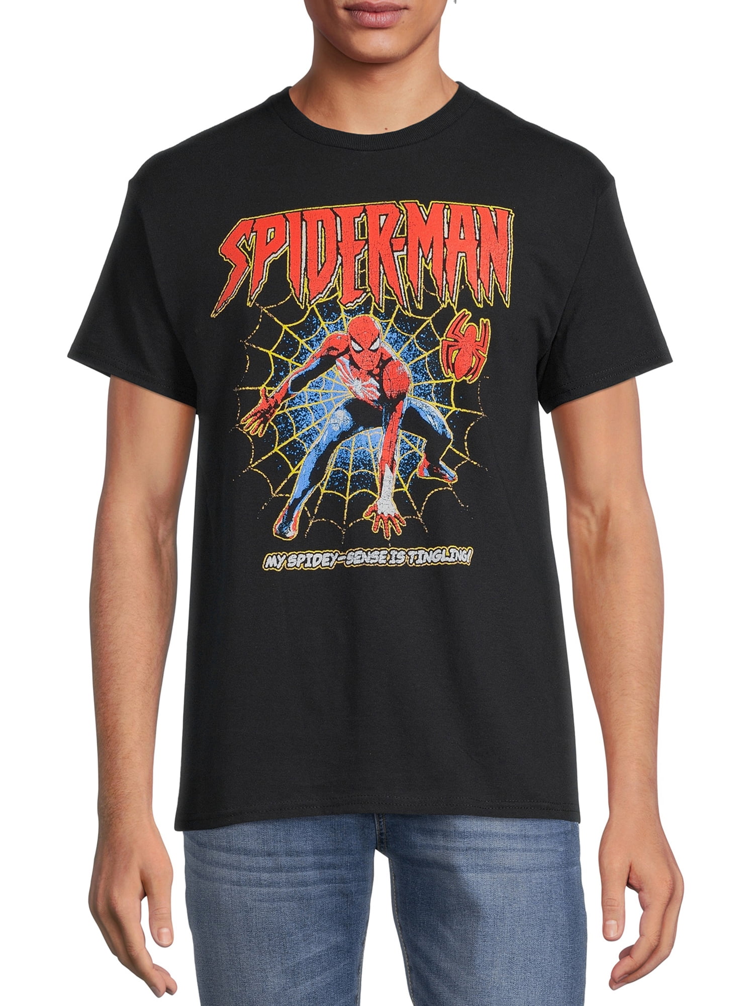 Spider-Man Men's Web Walk Graphic Tee with Short Sleeves, Size S-3XL ...