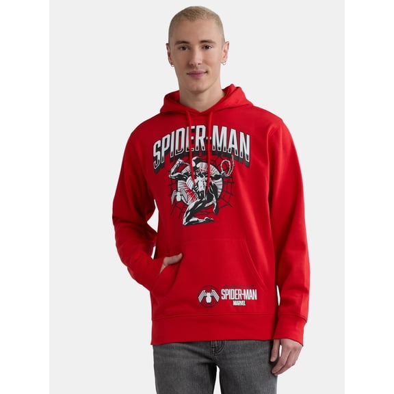 Spider-Man Men’s Dark Suited Graphic Hoodie with Long Sleeves Sizes S-3XL