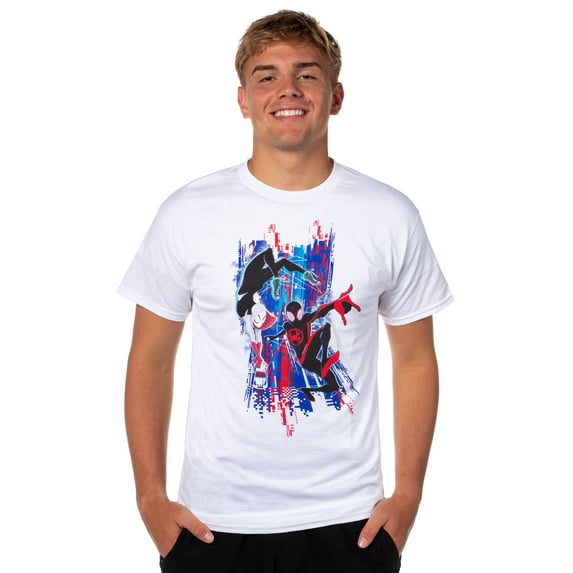 Spider-Man Mens' Spider-Verse Miles and Gwen Adult T-Shirt