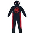 thumbnail image 1 of Spider-Man Miles Morales Men's Hooded Union Suit With Leg Hem-Large, 1 of 8
