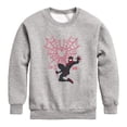 thumbnail image 1 of Spider-Man - Miles Morales Web Heart Graphic Long Sleeve Fleece Sweatshirt, 1 of 4