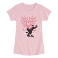 thumbnail image 1 of Spider-Man - Miles Morales Web Heart - Youth Girls Fitted Short Sleeve T-Shirt, 1 of 4