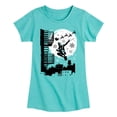 thumbnail image 1 of Spider-Man - Miles Santa Sky Scene Girls' Fitted Short Sleeve Graphic T-Shirt, 1 of 4