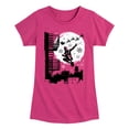 thumbnail image 1 of Spider-Man - Miles Santa Sky Scene Girls' Fitted Short Sleeve Graphic T-Shirt, 1 of 4