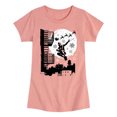 thumbnail image 1 of Spider-Man - Miles Santa Sky Scene Girls' Fitted Short Sleeve Graphic T-Shirt, 1 of 4