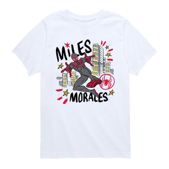 Spider-Man - Miles Sketch - Youth Boys Short Sleeve Graphic T-Shirt
