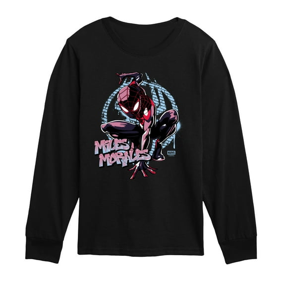 Spider-Man - Miles Spraypaint - Youth Boys Long Sleeve Graphic T-Shirt
