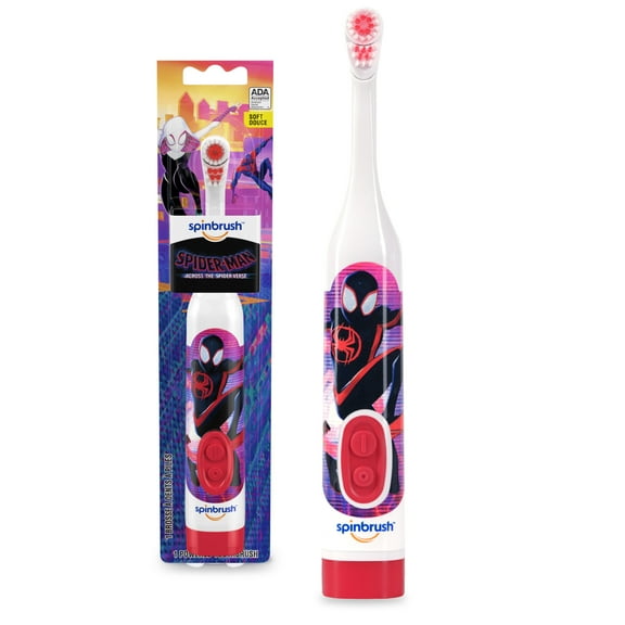 Spider-Man Movie Spinbrush Kids Electric Toothbrush, Battery-Powered, Soft Bristles, Ages 3+