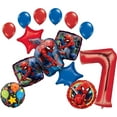 thumbnail image 1 of Spider-Man Party Supplies 7th Birthday Balloon Bouquet Decorations, 1 of 7