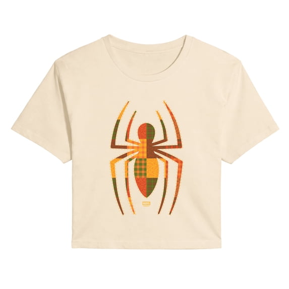 Spider-Man - Patchwork - Juniors Cropped Graphic T-Shirt