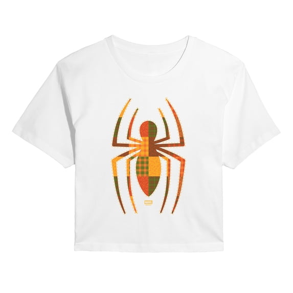 Spider-Man - Patchwork - Juniors Cropped Graphic T-Shirt